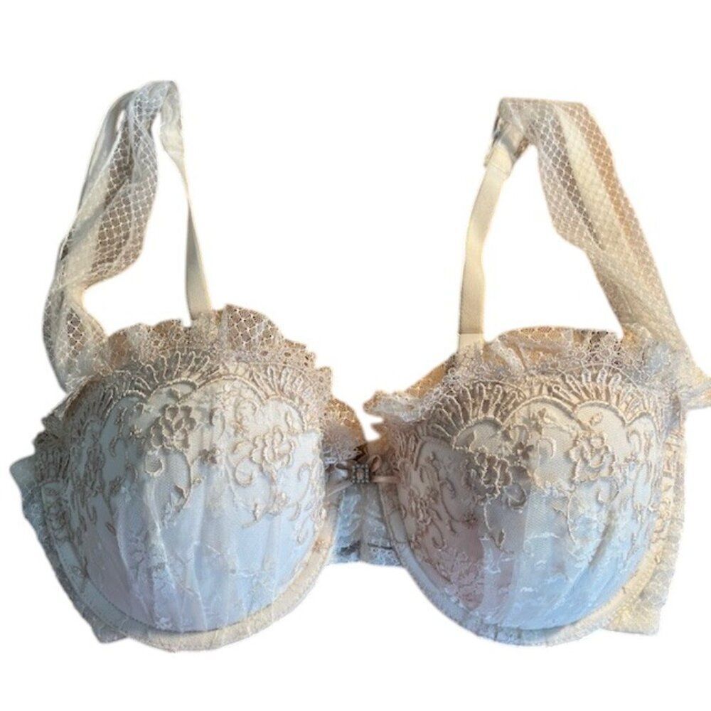 In Bloom by Jonquil Ivory Lace Covered Padded Underwire Bra- Size 34DD